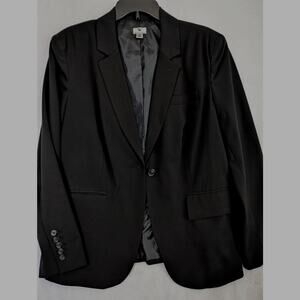 Worthington one button blazer Sz 16 Black Poly blend Bust 42" len25.5"